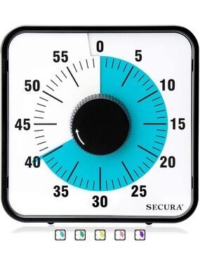 Secura 60-Minute Visual Countdown Timer, 7.5-Inch Oversize Classroom  (Blue)